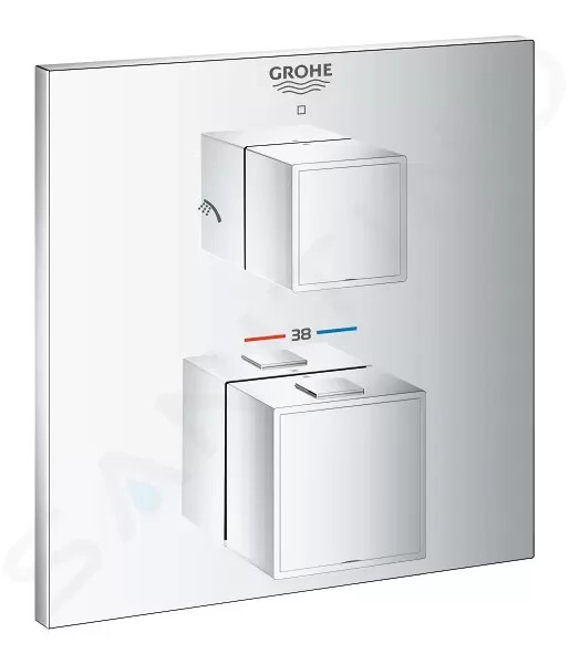 GROHE - Grohtherm Cube Termostatická baterie pod omítku pro 2 spotřebiče, chrom 24154000