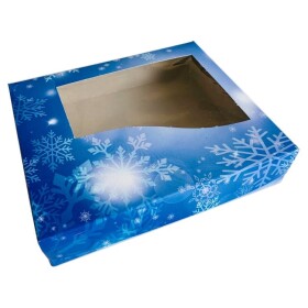 Dortisimo Vánoční krabice na cukroví modrá (25 x 22 x 5 cm)