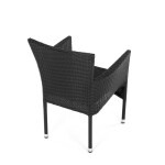 Židle zahradní, černý umělý ratan, kov, stohovatelná.