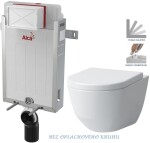 ALCADRAIN Renovmodul - předstěnový instalační systém bez tlačítka + WC LAUFEN PRO RIMLESS + SEDÁTKO AM115/1000 X LP1