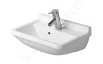 DURAVIT - Starck 3 Umyvadlo 500x360 mm, s 1 otvorem pro baterii, s WonderGliss, alpská bílá 03005000001