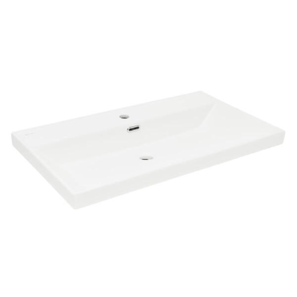 Nábytkové umyvadlo SAT B-Way 81x46,5 cm bílá matná s otvorem pro baterii uprostřed SATBW8046WM SATBW8046WM