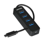 Unitek USB-C hub černá / Hub USB / 4x USB-A 3.0 / aktivní 10 W (H1117B)
