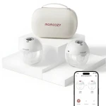 Momcozy M5 šedá / Odsávačka mateřského mléka / dvojitá / aplikace / 9 stupňů / USB-C (BP380-GR71000B00105-C)