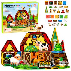Mamido Magnetická stavebnice farma se zvířátky 54 dílků
