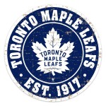 Mustang Cedule Toronto Maple Leafs NHL 22" Round Distressed Logo