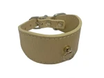 HUHUBAMBOO Obojek Metal béžový XS / Pro chrty / 40 mm x 21-26 cm / Hovězí kůže (355435)