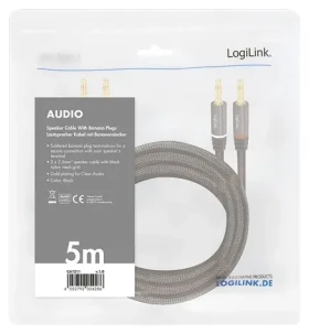 LogiLink audio kabel banánek černá / Audio kabel / Banánek - Banánek / 5 m (CA1211)