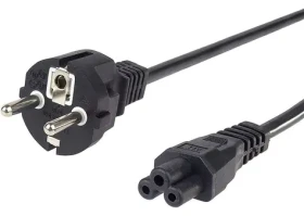 Wortmann napájecí kabel Schuko - C5 rovný 0,6 m / Napájecí kabel / černá (3809206)