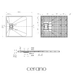 CERANO - Sprchová vanička obdélníková Gusto - SMC/minerální kompozit - strukturovaná černá matná - 100x80x3 CER-414629