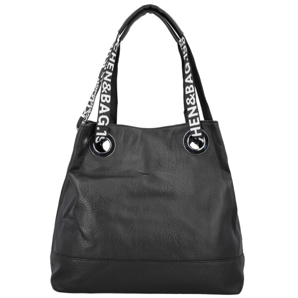 Módní dámská koženková kabelka na rameno Žanet, černá