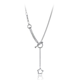 Ocelový náhrdelník Lidia - chirurgická ocel, Stříbrná 48 cm