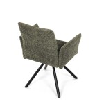 Židle jídelní, zelená látka, černý kov, otočný mechanismus 90°/90° (L/P) - funkce reset