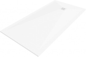 MEXEN/S - Stone+ obdélníková sprchová vanička 200 x 100, bílá, mřížka bílá 44101020-W