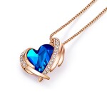 Náhrdelník Swarovski Elements Amorita Gold Sapphire Blue, Modrá 45 cm + 5 cm (prodloužení)