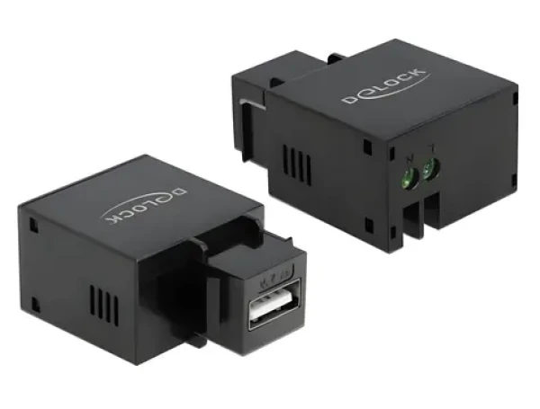 Delock / Keystone modul / USB Type-A nabíjecí zásuvka / 2,1 A / plochý / černý (86506)