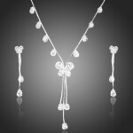 Souprava náhrdelníku a náušnic Swarovski Elements Roselin, Bílá/čirá 40 cm + 3 cm (prodloužení)