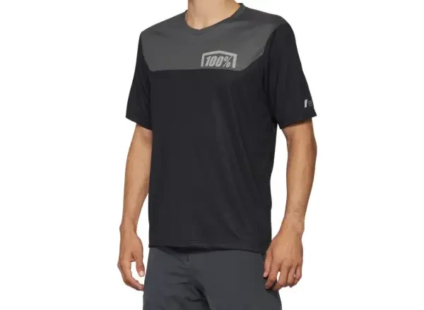 100% Airmatic pánský dres krátký rukáv Black/Charcoal vel. XL