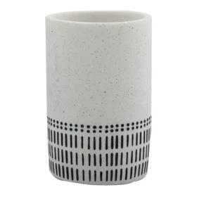 Spirella YUMA kelímek na zubní kartáčky bílo-černý / polyresin (7610583209825)