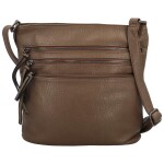 Stylová dámská koženková crossbody kabelka Lirid, taupe