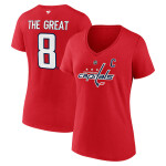 Fanatics Dámské tričko Alex Ovechkin #8 Washington Capitals NHL The GR8 Chase Name & Number V-Neck T-Shirt Velikost: L