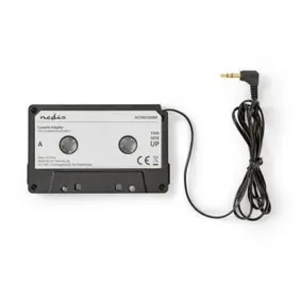 Nedis Car Audio Aux Cassette černá / Kazetový adaptér / 3,5 mm / Délka kabelu: 1.00 m (ACON2200BK)