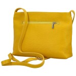 Trendy dámská kožená crossbody Simona, žlutá