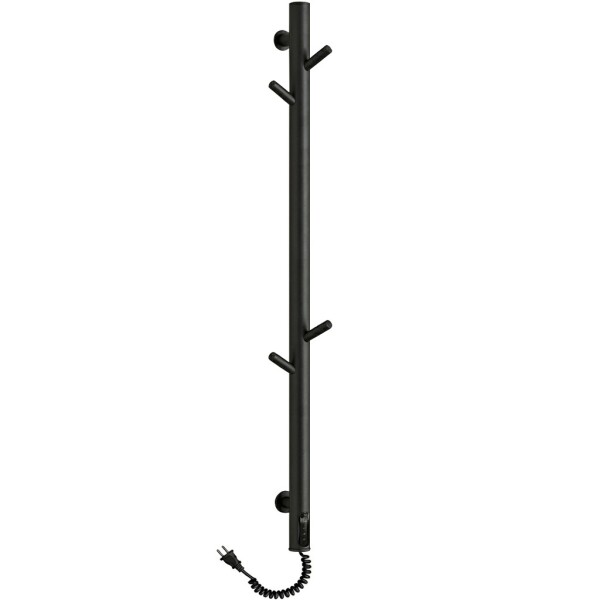 CERANO Elektrický sušák ručníků Ramus, s displejem - 160W - černá strukturovaná matná - 1400x30 mm