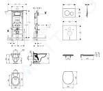 GEBERIT - Duofix Set předstěnové instalace, klozet Alpha se sedátkem, tlačítko Sigma20, bílá/chrom 111.355.00.5 ND4