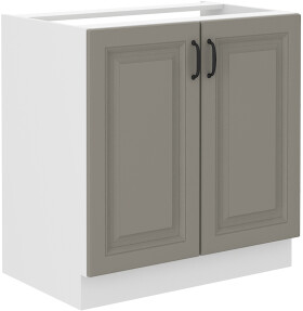 Spodní skříňka pod dřez Stilo 80 ZL 2F BB Barva korpusu: Bílá, Barva dvířek: Clay Grey