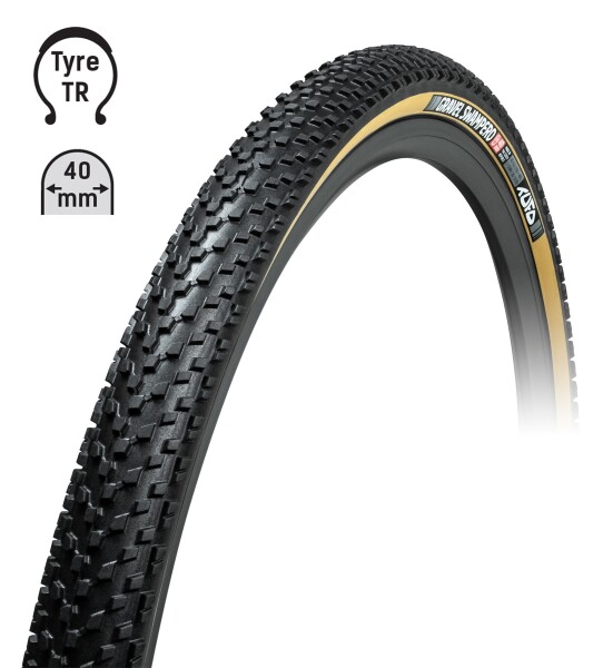 Plášť TUFO Gravel SWAMPERO 700 x 40C, bezdušový černo-béžový