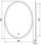 MEXEN - Elz zrcadlo s osvětlením 60 x 80 cm, LED 6000K, 9802-060-080-611-00