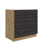 Spodní skříňka Stilo 80 D 3S BB - Premium Box Barva korpusu: Dub artisan, Barva dvířek: Dust Grey