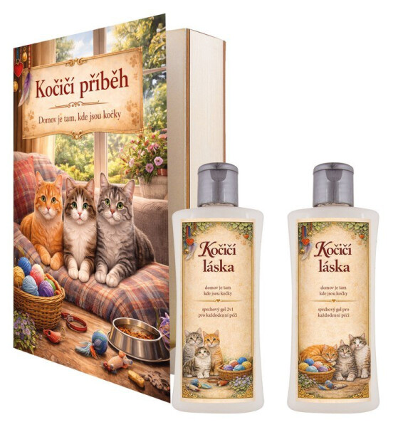 Kosmetická sada Kniha Kočičí příběh - 2x sprchový gel 250 ml