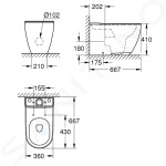 GROHE - Essence WC kombi mísa, rimless, PureGuard, alpská bílá 3957200H