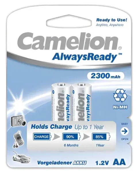 Camelion AlwaysReady / Nabíjecí baterie / AA (R06) / Ni-MH / 2300 mAh / 2 ks (17423206)