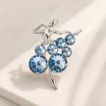 Brož Swarovski Elements Balerína - baletka, Stříbrná
