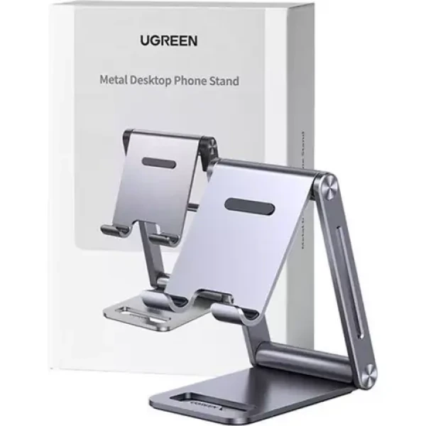 Ugreen LP263 kovový hliníkový skládací držák na telefon a tablet šedá (63433)