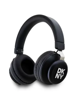 Rozbaleno - DKNY PU Leather Stack Logo černá / Bezdrátová Sluchátka / BT 5.3 / 32 h výdrž / USB-C / rozbaleno (57983120024.Rozbaleno)