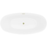 MEXEN/S - Lira volně stojící vana vzor 170 x 80, bílá, sifon a přepad zlatá kartáčovaná 52831708000-55