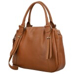 Módní dámská kožená kabelka do ruky Hannah, koňaková