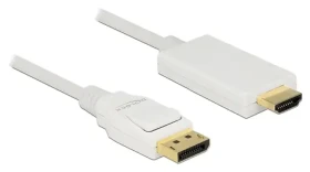 Delock Kabel DisplayPort 1.2 (M) - HDMI-A (M) 2m bílá / Kabel / pasivní / 4K / 30 Hz (83818)