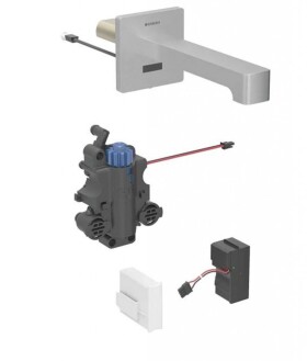 GEBERIT - Brenta Termostatická elektronická umyvadlová baterie pod omítku, síťové napájení, easy to clean, kartáčovaná nerez 116.297.SN.1