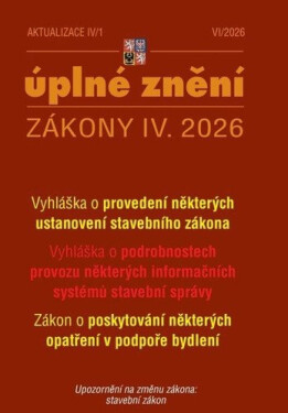 Aktualizace IV/1 2026 O poskytování některých opatření v podpoře bydlení