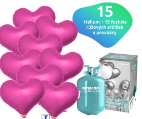 Helium set - helium a balónky IBREX srdce tmavěrůžové 15 ks - Balonky.cz Helium set - helium a balónky IBREX srdce tmavěrůžové 15 ks - Balonky.cz