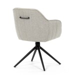 Židle jídelní a konferenční, krémová látka, černé kovové nohy, otočný mechanismus