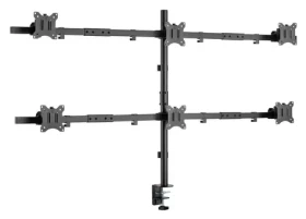 Equip 650160 černá / Stolní držák pro 6 monitorů / 17"-32" / VESA 75x75-100x100 / nosnost 7 kg/monitor / 360° (650160)