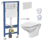 GEBERIT DuofixBasic s bílým tlačítkem DELTA51 + WC CERSANIT CLEANON CARINA + SEDÁTKO 458.103.00.2 51BI CA3