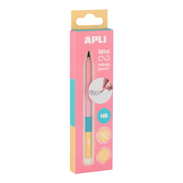 APLI nekonečná tužka trojbarevná Mini, HB, růžová