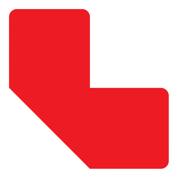 Djois podlahové samolepicí značení - tvar L, 10 x 5 cm, červené, 10 ks